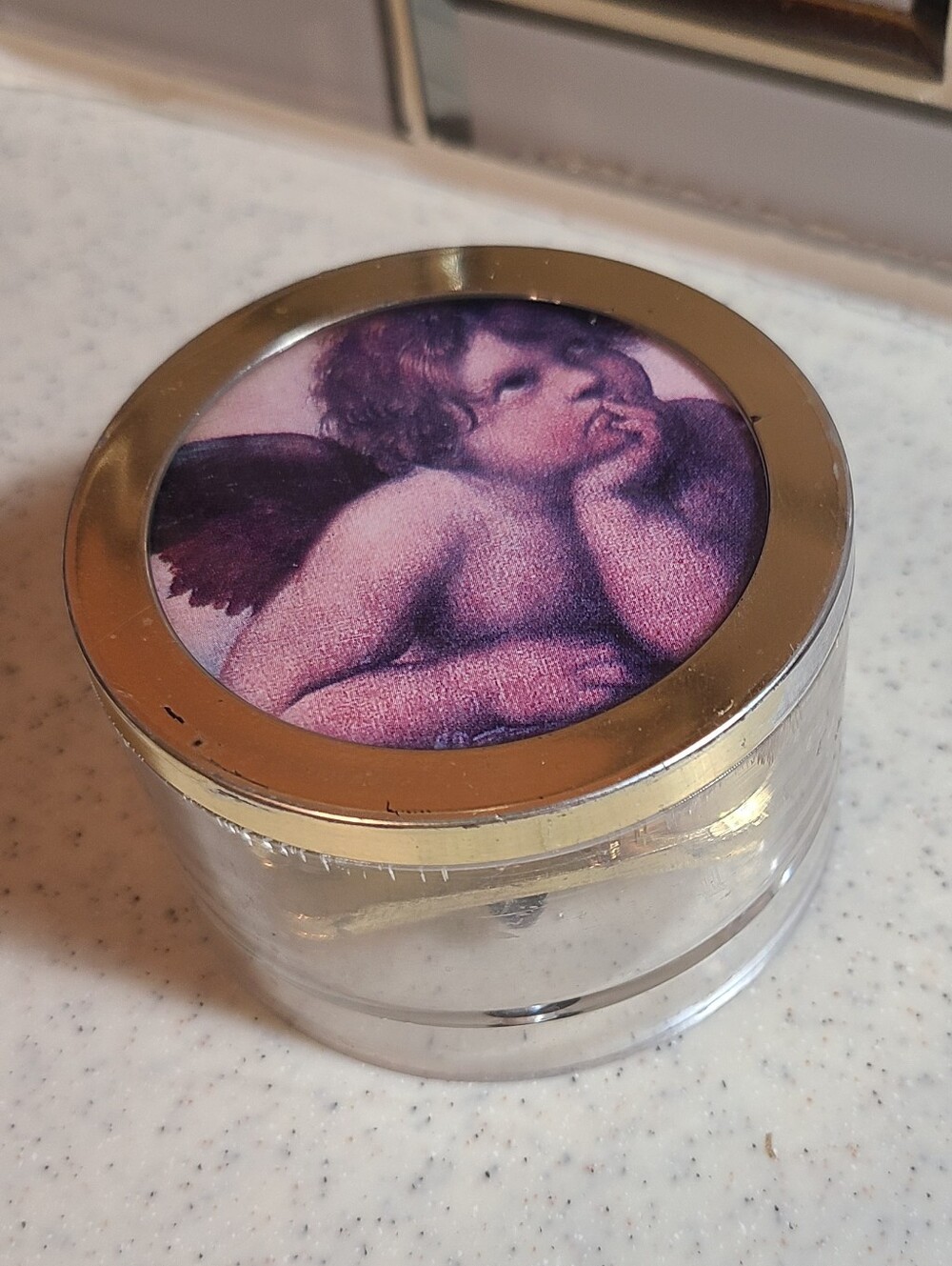 Clear Round Trinket Angel Music Box